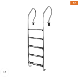 Escalera 5 Peldaños Acero Inox Vulcano