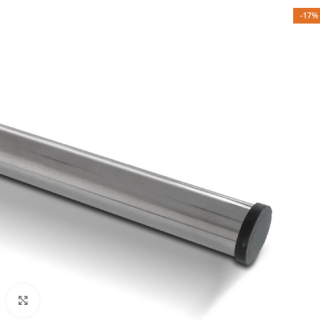 BARANDA RECTA 2,7 M VULCANO, ACERO INOXIDABLE C/REGATONES